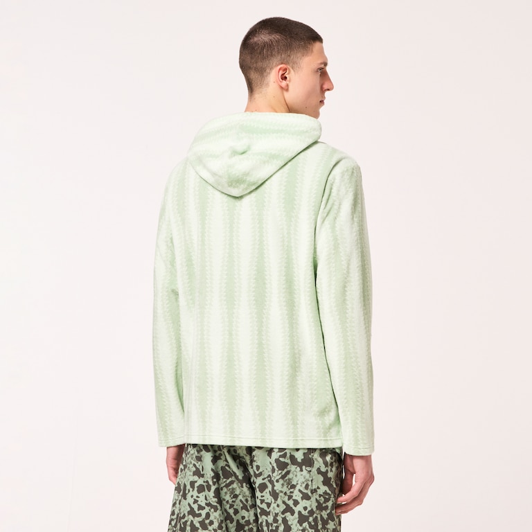 Dawny 1/4 Zip Hoodie - Green Zig-Zag Print