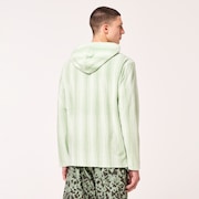 Dawny 1/4 Zip Hoodie - Green Zig-Zag Print