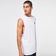 Space Polygon Sleeveless T - White