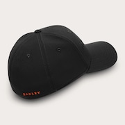 Bark Embossed Hat - Pitch Black/Flame Red