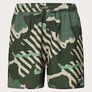 Grip Camo Rc 18" Beachshort - Green Stripe/Grip Camo