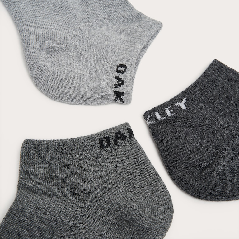 Short Solid Socks (3 Pcs) - Dark Gray Heather