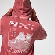 Overdyed Topo Fz Hoodie - Iron Red