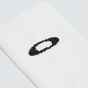 Ribbed Ellipse Long Socks - White