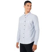 Icon Oxford Logo LS Shirt - Stone Gray