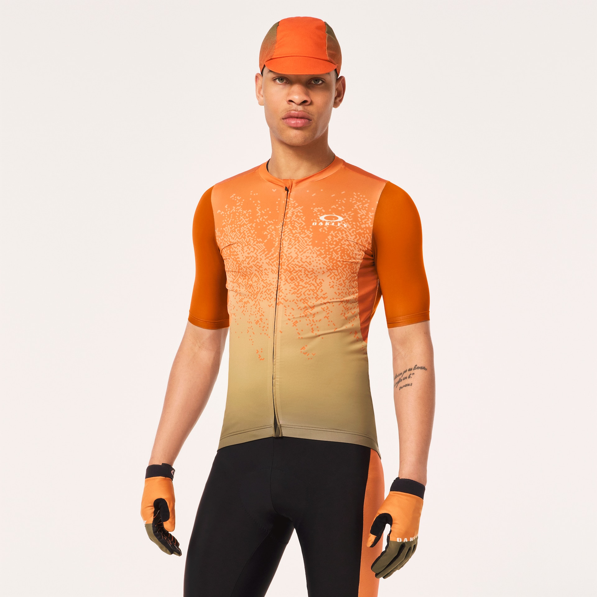 Oakley Endurance Dazzle Camo Jersey in Orange/Green Pixel Pt