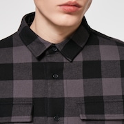 Bear Cozy Flannel - Black/Gray Check
