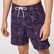 Dark Floral 18 Rc Boardshorts - Purple Flower