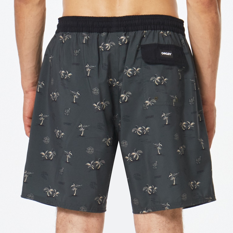 Tropics B1B Rc 18" Beach Short - Green Tropical Palms