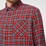 Podium Plaid Ls Flannel - Red/Black Check