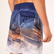 Cosmic Tides 18" Boardshort - Gradient Swirl Blue/Orange