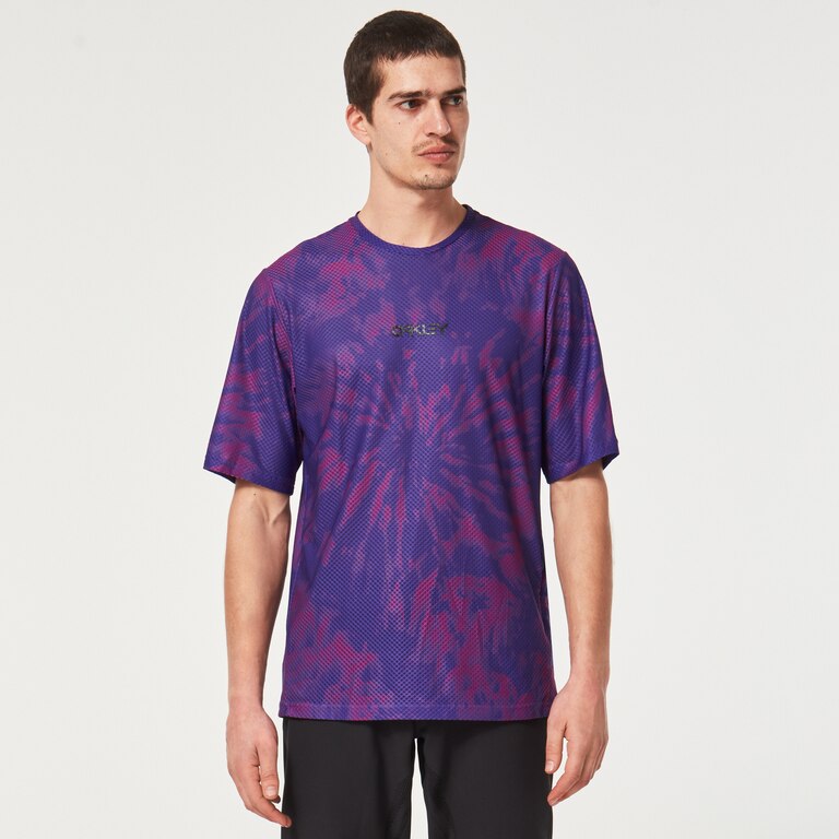 Ride Free Ss Jersey - Purple Mountain Td Print