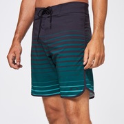 Shades 19 Boardshort - Black/Green Stripes