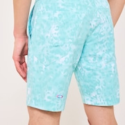 Skull Heat Block Staple Shorts - Turquoise Print