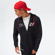 Teddy Full Zip Hoodie - Black/American Flag