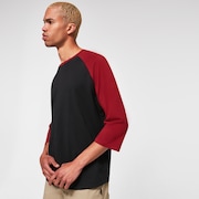 Relax Raglan 3/4 Tee - Black/Iron Red