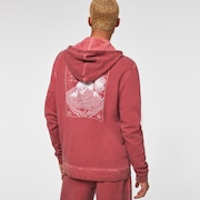 Overdyed Topo Fz Hoodie - Iron Red