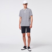 Striped Piquet Polo - Fog Gray