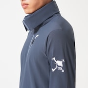 Skull Synchronism Aloft Mock Neck - Dark Aqua