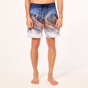 Cosmic Tides 18" Boardshort - Gradient Swirl Blue/Orange