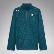 Skull Embossed LS Mock Shirt 2.0 - Pine Forest