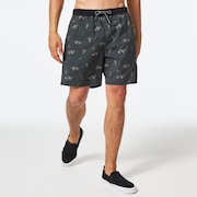 Tropics B1B Rc 18" Beach Short - Green Tropical Palms