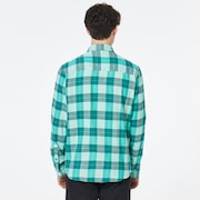 Cabin Button Down LS - Light Green Check