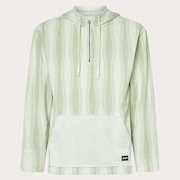 Dawny 1/4 Zip Hoodie - Green Zig-Zag Print