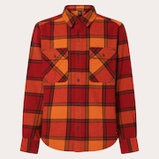 90s Plaid LS Shirt - Ginger/Grenache Check