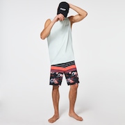Retro Bloom 20 Boardshort - Black Hawai/Stripe