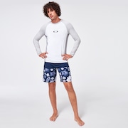 Color Block LS Rashguard - White