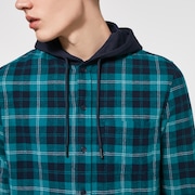 Hooded Button Down - Blue Check