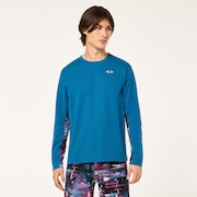 Slant Logo Print L/S Tee 8.0 - Ad Blue
