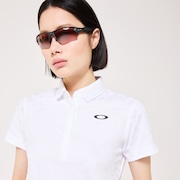 Elevate Spotted Jacquard Polo - White