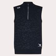 Skull Spotted Jacquard Vest - Pitch Black