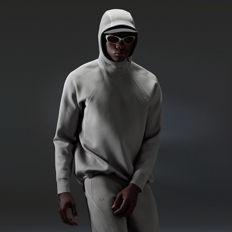 Latitude Veil Knitted Hoodie - Cement