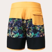 Neon Palms 19" Boardshort - Yellow Palm Block Print