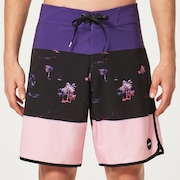 Tropics St 19"Rc Boardshort - Palms Stripe Black