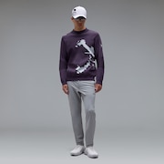 Skull Bold Sweater Mock Shirt - Rusted Purple