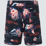 Tropical Bloom 18 Boardshort - Black Hawai