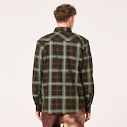 Tc Skull Flannel Shirt - Green/Brown