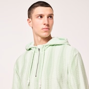 Dawny 1/4 Zip Hoodie - Green Zig-Zag Print