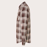 Podium Plaid Ls Flannel - Cocoa Brown/Mist/F Red