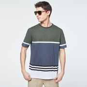 Striped 1975 Short Sleeve Tee - Dark Brush Color Block