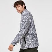 Hillside Sherpa Fz Fleece - White Crackle Print