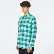 Cabin Button Down LS - Light Green Check