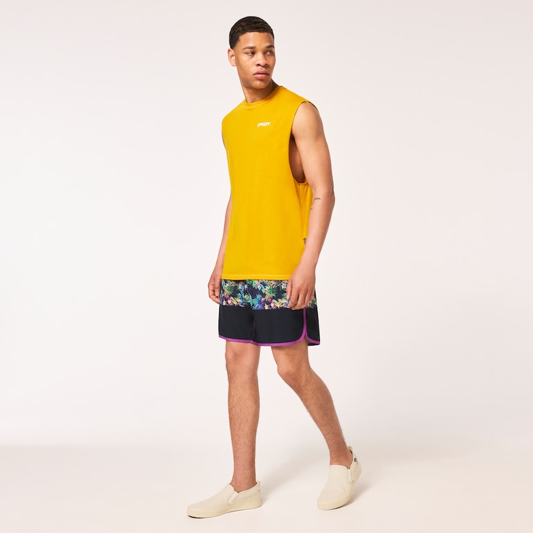 Neon Palms 19" Boardshort - Purple Palm Block Print