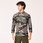 Ride Free LS Jersey - Green Stripe/Grip Camo
