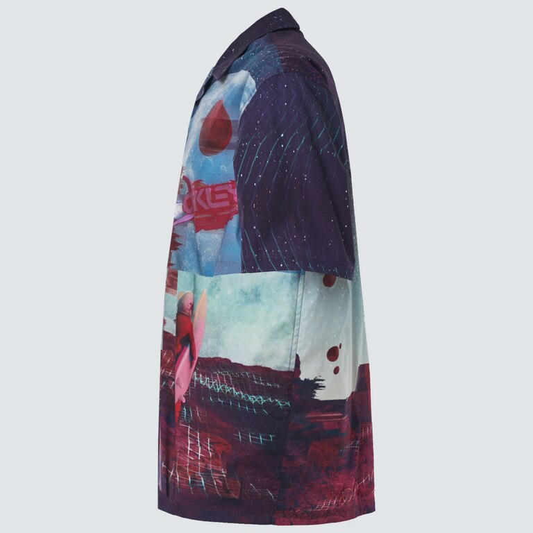 Outer Limits SS Button Down - Galaxy Print
