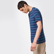 All Stripes SS Tee - Poseidon Heather